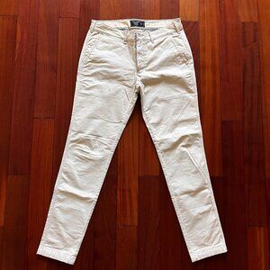 Abercrombie & Fitch Super Skinny Chinos W31 L32 Ivory Cream Pants